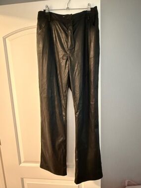 Topshop Black Faux Leather Womens Pants